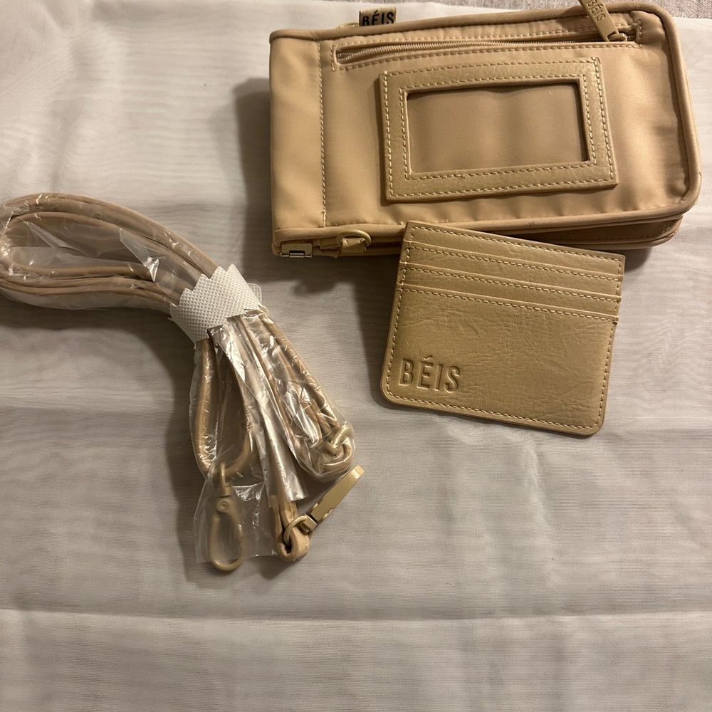 BEIS Tan Crossbody Bag Set with Cardholder